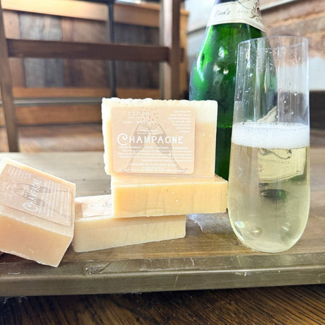 Rinse Champagne handmade natural bar soap - moisturizing and gentle - alternate angle