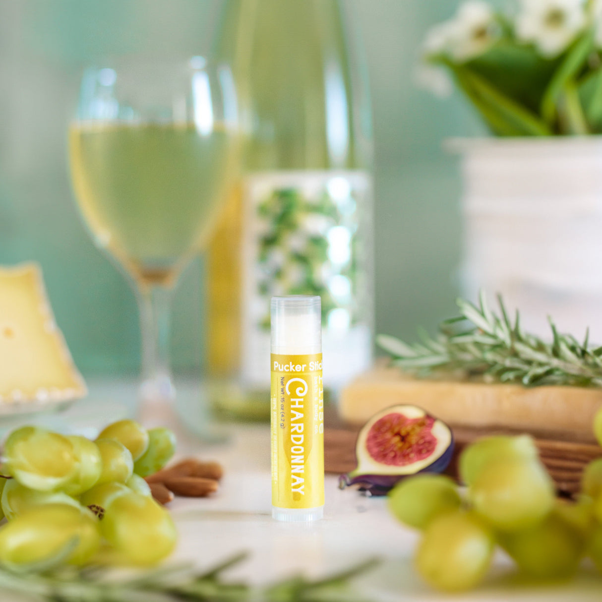Chardonnay natural lip balm from Rinse - nourishing lip care - alternate angle