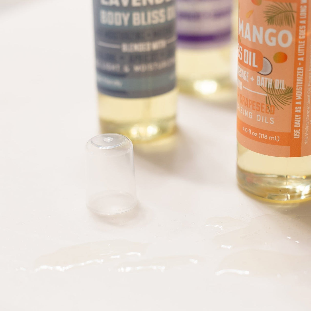 Coconut Mango natural body oil from Rinse - essential oil infused - lifestyle shot