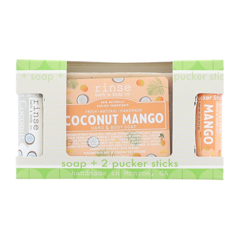 natural bath and body gift set in Coconut Mango by Rinse Bath & Body