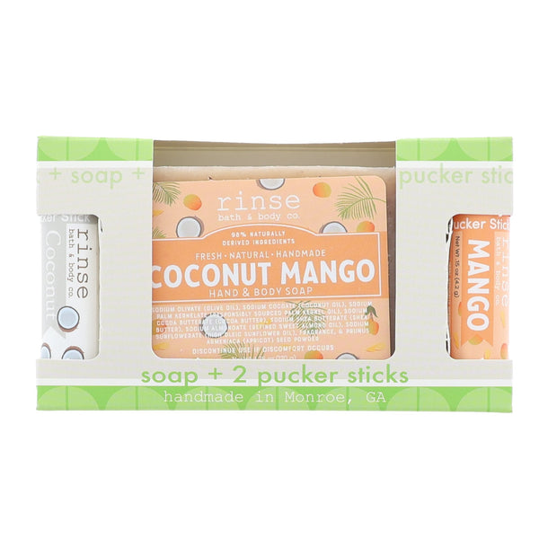 Coconut Mango Soap + Pucker Stick Box - Rinse Bath & Body
