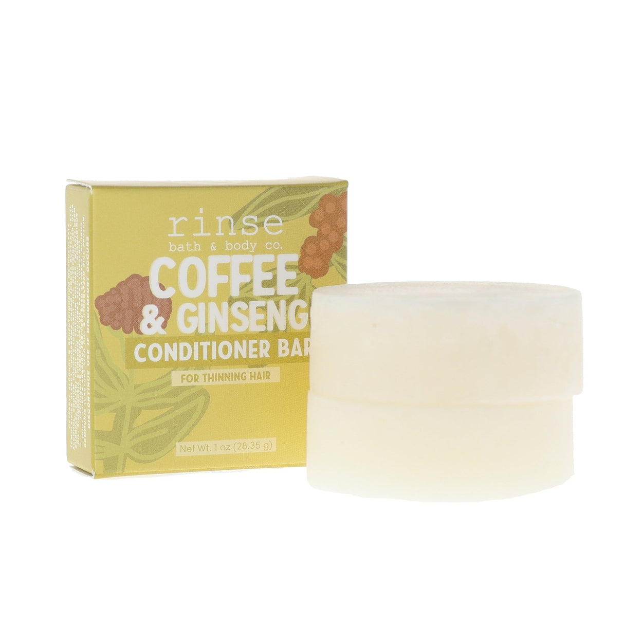 Rinse Coffee Ginseng natural conditioner bar - detangling and smoothing - alternate angle
