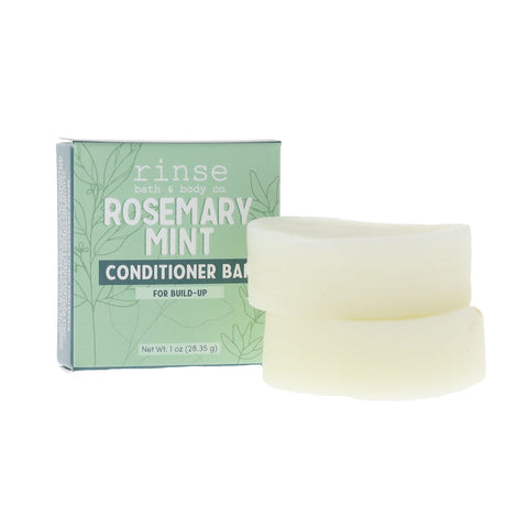 Rosemary Mint natural conditioner bar from Rinse - plastic-free hair care - alternate angle