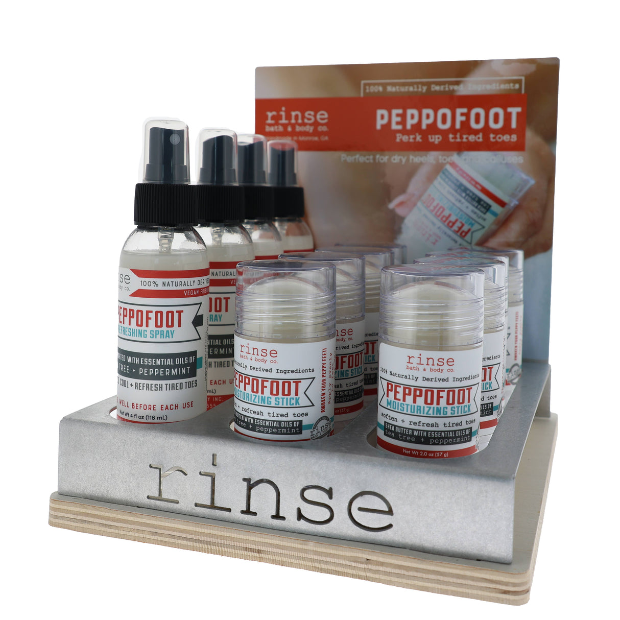 Peppofoot Retail Display | 14 Units | Stick & Spray