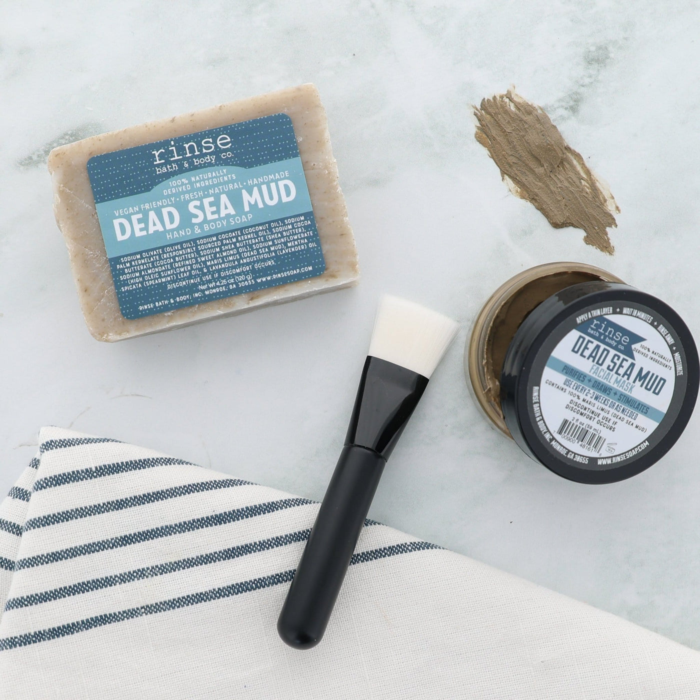 Rinse Dead Sea Mud natural bath and body gift set - curated gift collection - alternate angle
