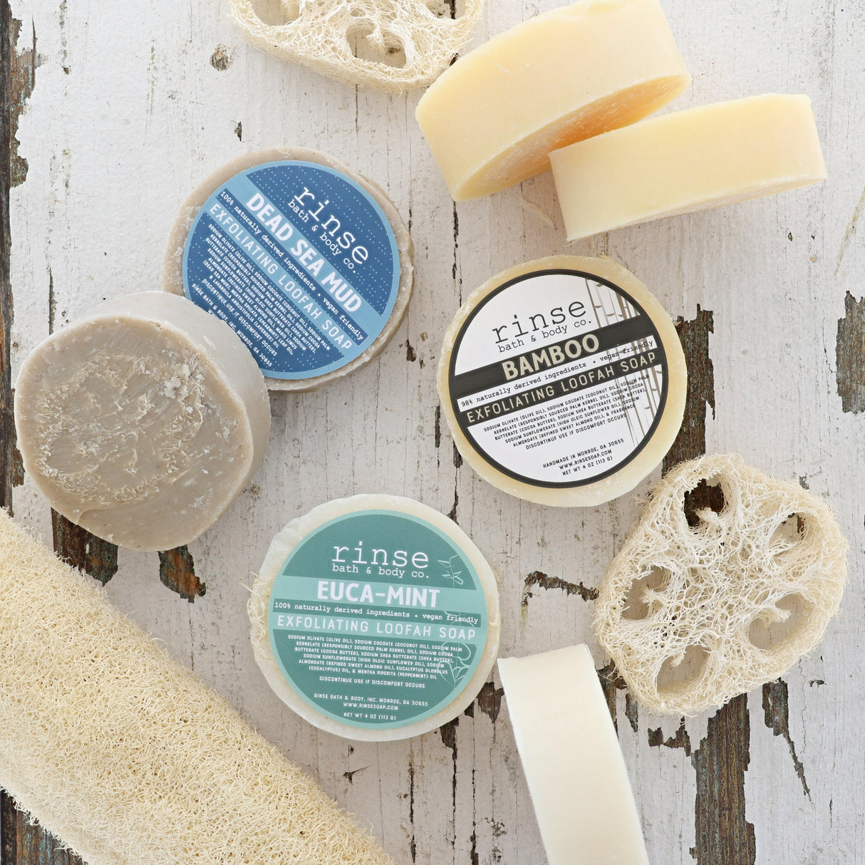 Handmade Dead Sea Mud Loofah handmade natural bar soap - naturally derived - detail view