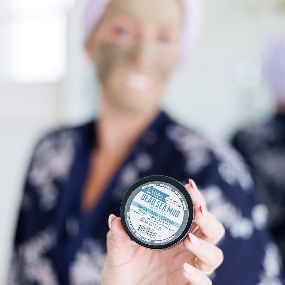 Handmade Dead Sea Mud 2 Oz natural face mask - naturally derived - back label