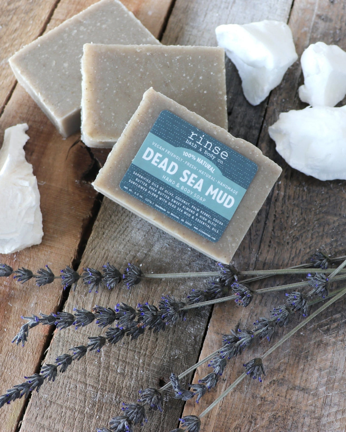 Handmade Dead Sea Mud handmade natural bar soap - naturally derived - detail view