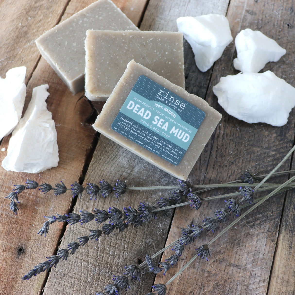 Handmade Dead Sea Mud handmade natural bar soap - naturally derived - detail view