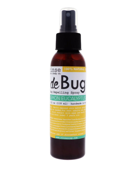 DeBug natural DEET-free bug repellent spray bottle - Lemon Eucalyptus - handmade by Rinse Bath & Body