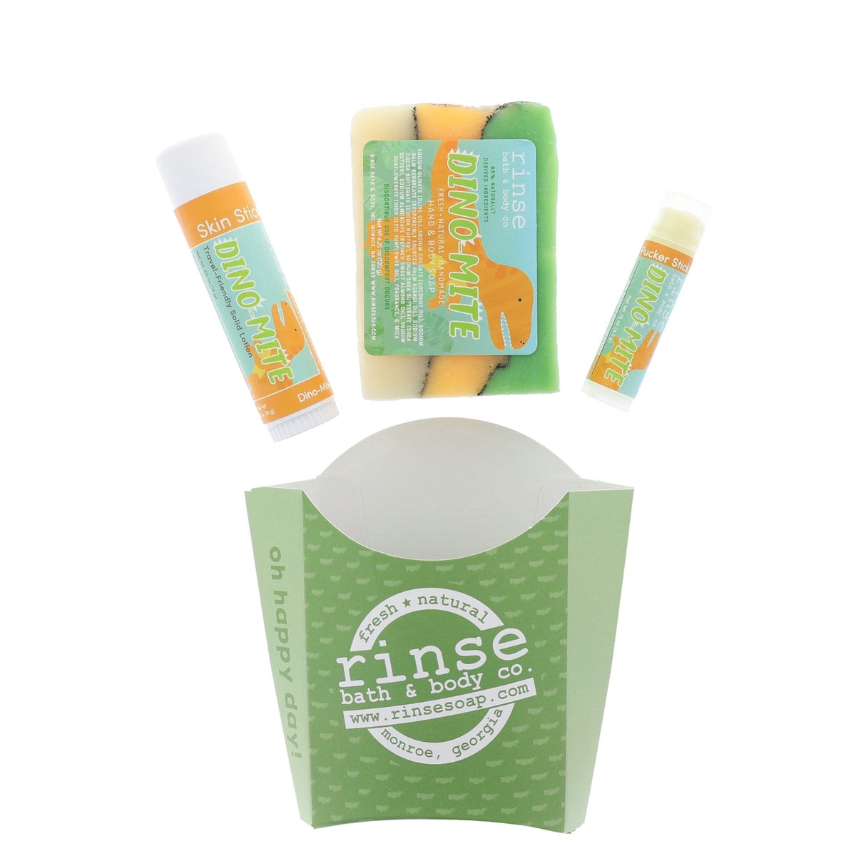 Natural natural bath and body gift set | Dino-Mite | Rinse Bath & Body Co. - detail view