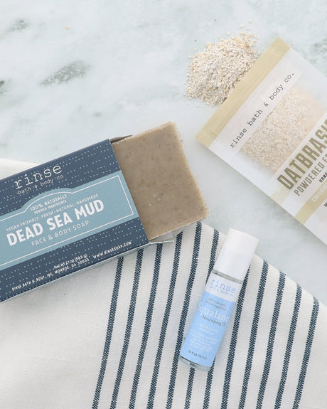 Natural natural bath and body gift set | Dry Skin | Rinse Bath & Body Co. - detail view