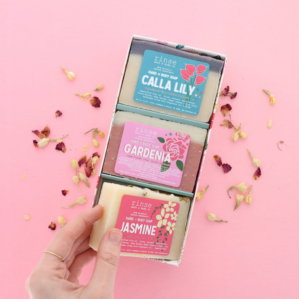 Handmade Flower Box handmade natural bar soap - naturally derived - alternate angle