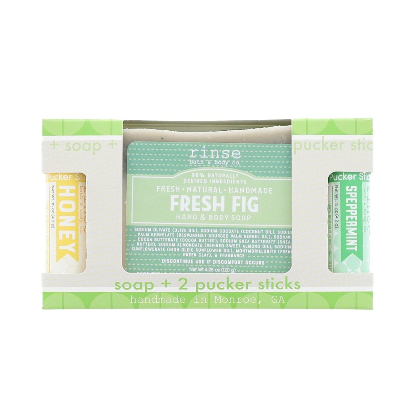 Fresh Fig natural bath and body gift set from Rinse - ready to gift