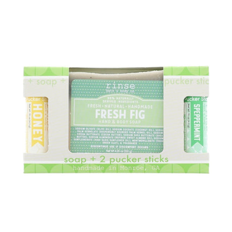 Fresh Fig natural bath and body gift set from Rinse - ready to gift
