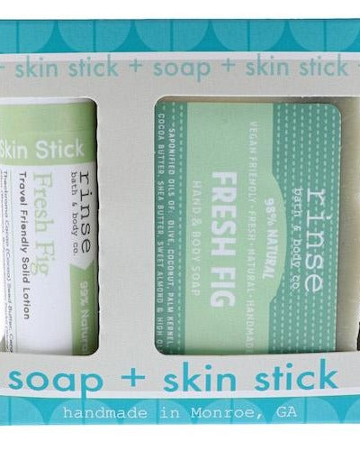 Fresh Fig Soap + Solid Lotion Gift Set — 4:5 product frame, Rinse Bath & Body Co.