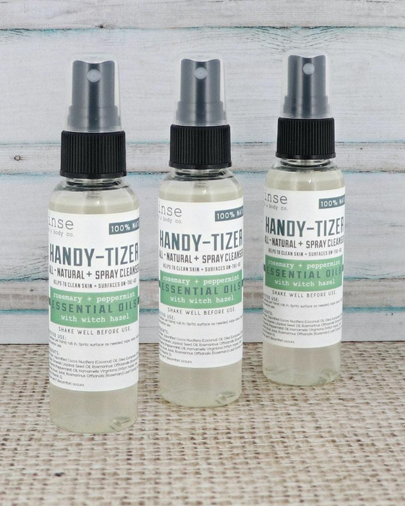 Rinse Rosemary Mint natural hand sanitizer - kills germs naturally - alternate angle