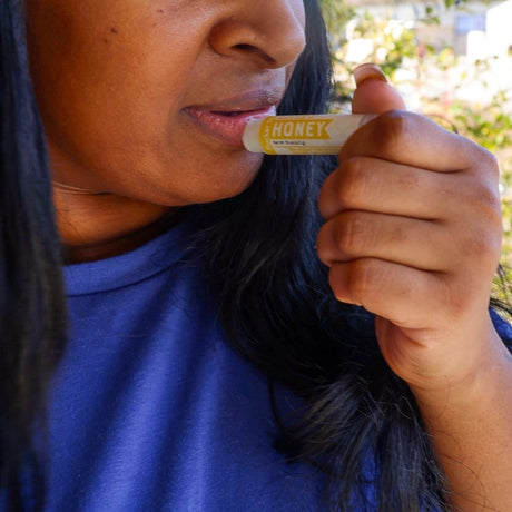 Handmade Honey natural lip balm - naturally derived - alternate angle