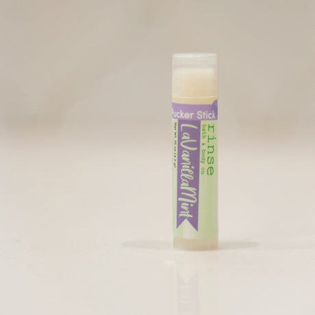 natural lip balm in Lavanilla Mint by Rinse Bath & Body - alternate angle