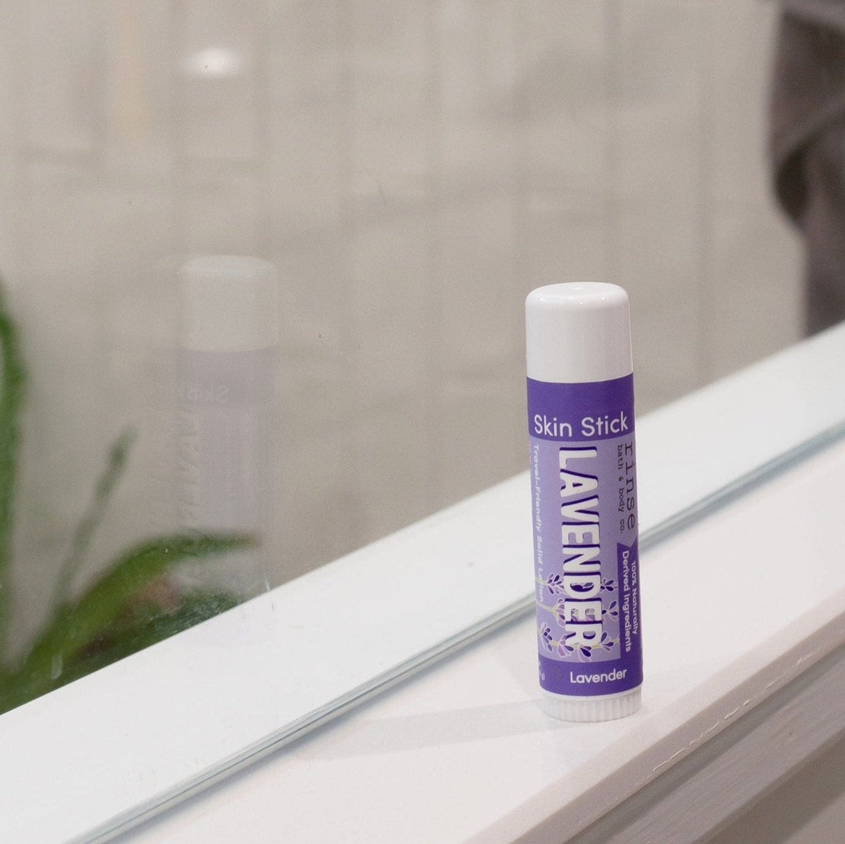 Handmade Lavender solid lotion stick - naturally derived - back label