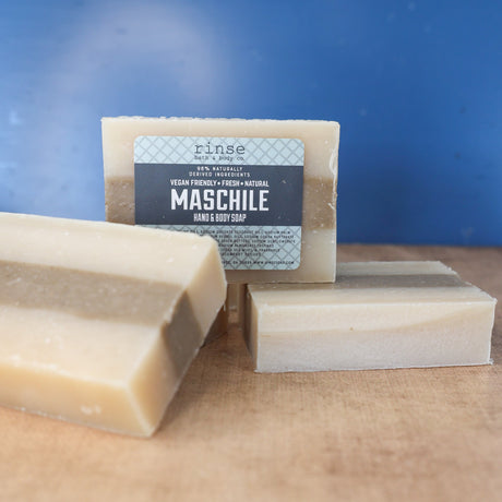 Handmade Maschile handmade natural bar soap - naturally derived - detail view