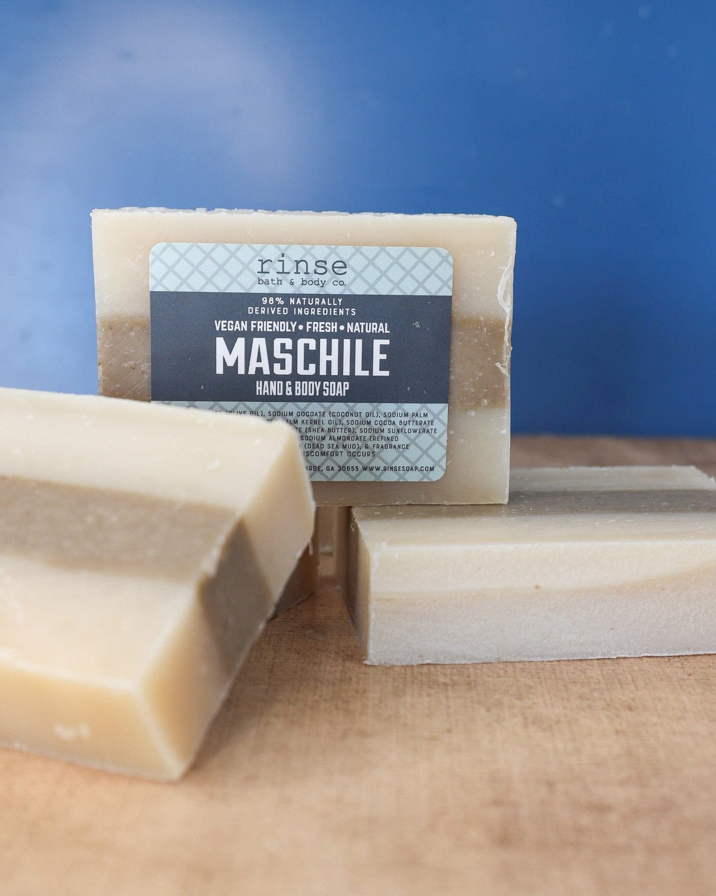 Handmade Maschile handmade natural bar soap - naturally derived - detail view