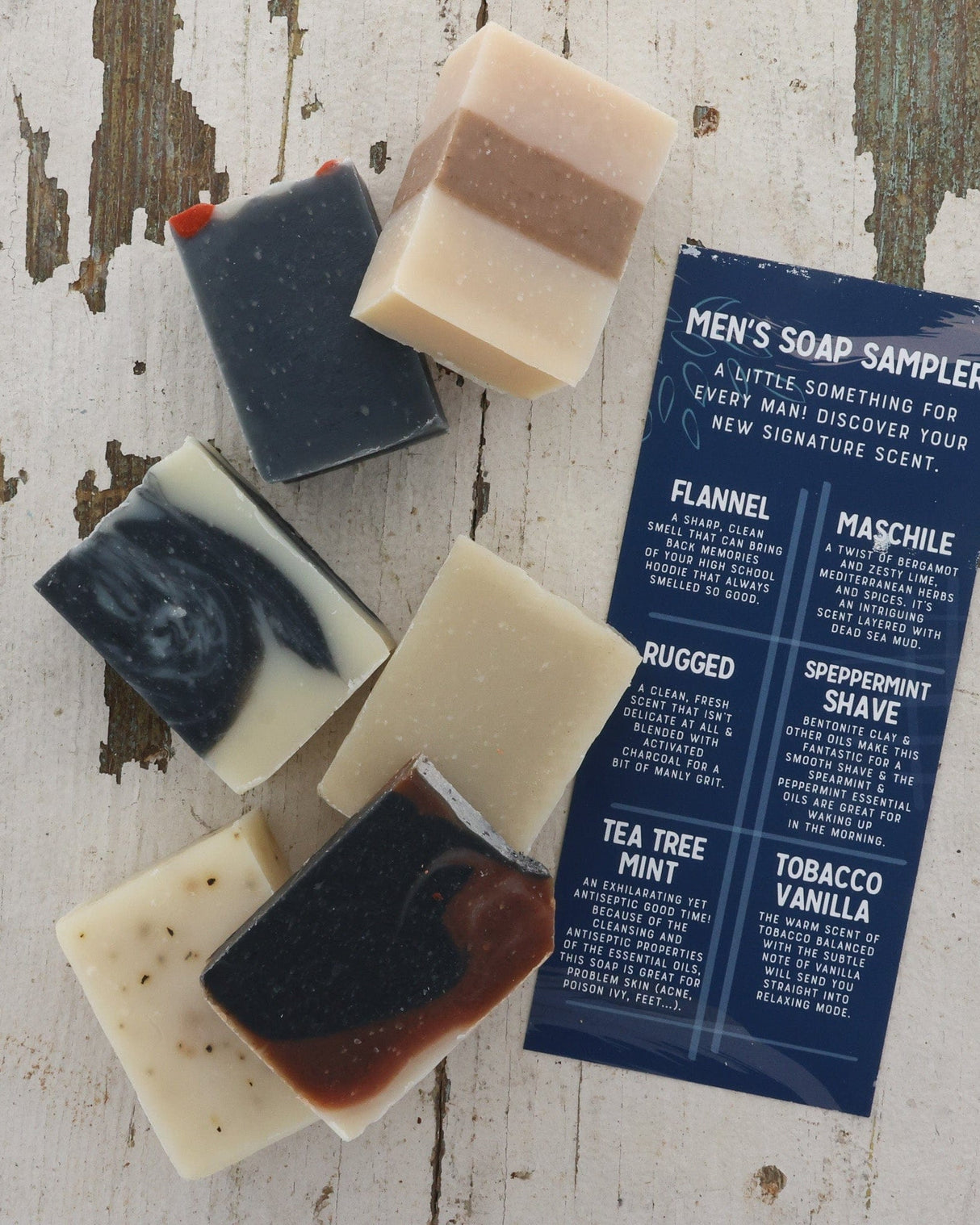 Handmade Men's Collection handmade natural bar soap - naturally derived - detail view