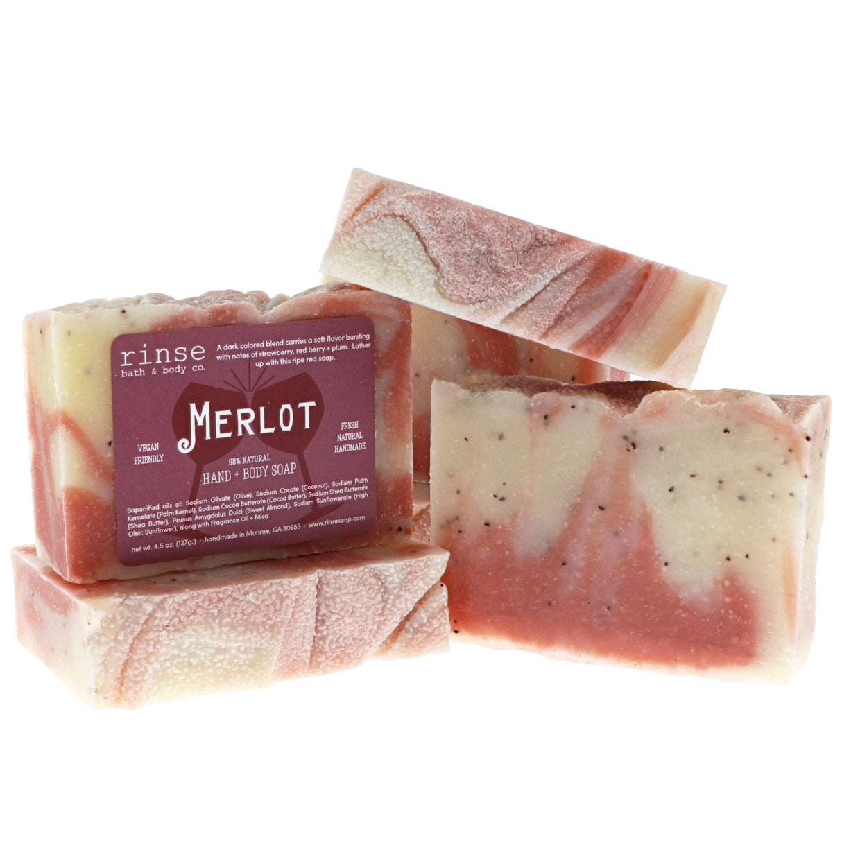 Merlot handmade natural bar soap from Rinse - paraben-free since 2003
