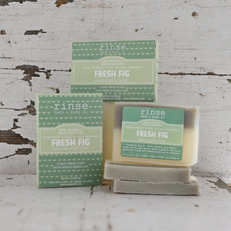 handmade natural bar soap in Fresh Fig by Rinse Bath & Body - alternate angle