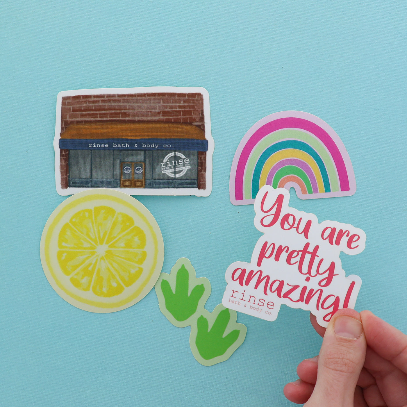 Rinse Rinse Storefront Sticker - handmade natural product - alternate angle