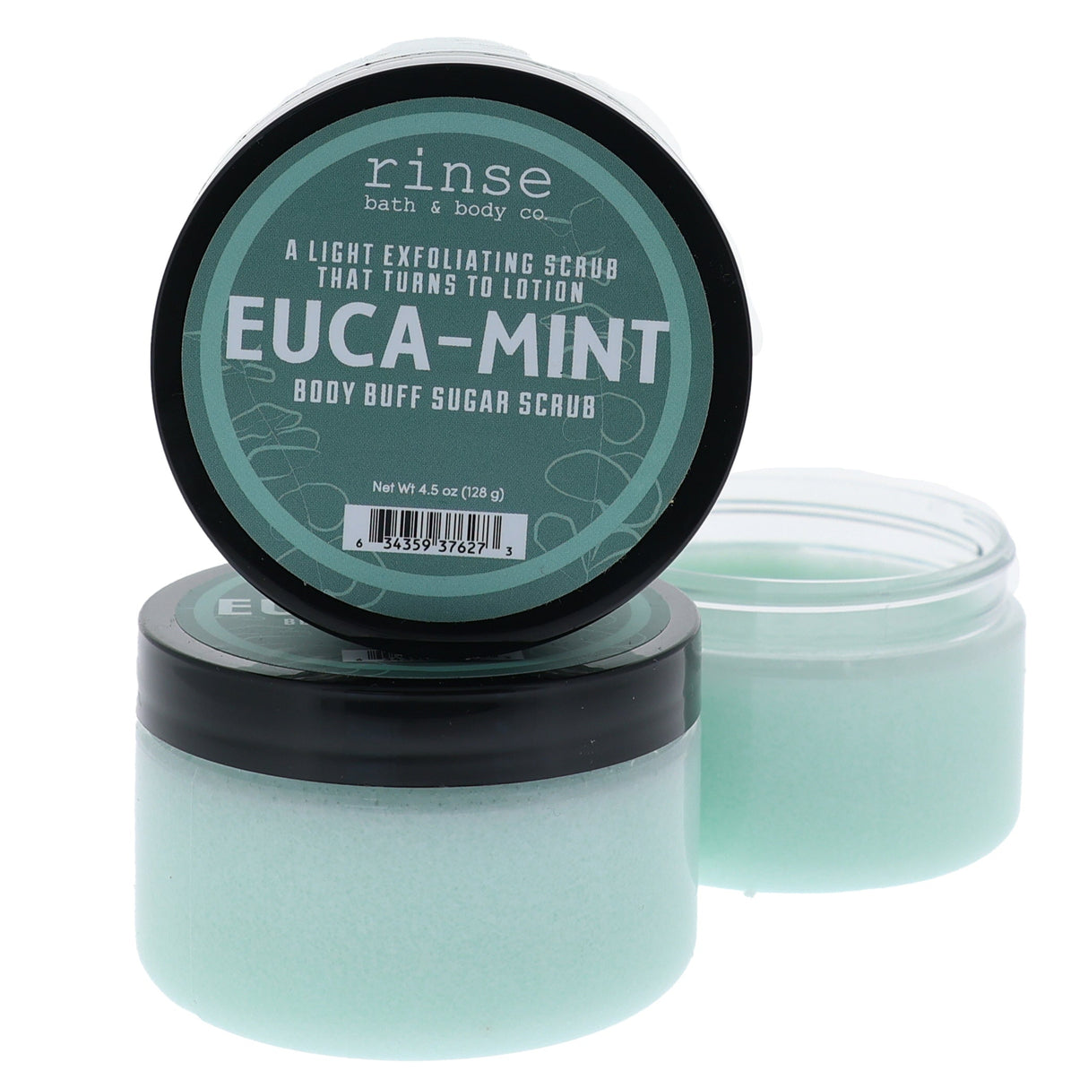 Euca Mint natural sugar scrub from Rinse - handmade with essential oils