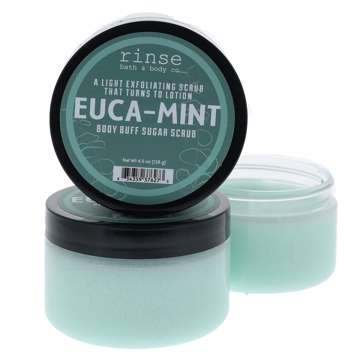 Euca Mint natural sugar scrub from Rinse - handmade with essential oils