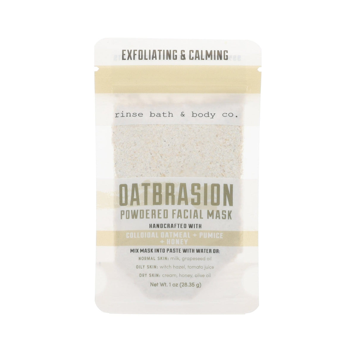 Handmade Oatbrasion natural face mask - naturally derived