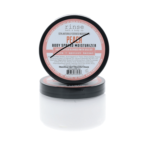 Peach natural body lotion from Rinse - shea butter enriched