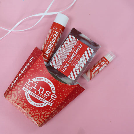 Natural natural bath and body gift set | Peppermint | Rinse Bath & Body Co. - lifestyle shot