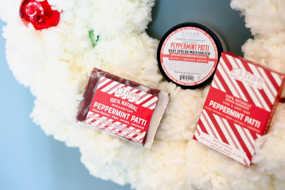 Natural handmade natural bar soap | Peppermint Patti | Rinse Bath & Body Co. - alternate angle