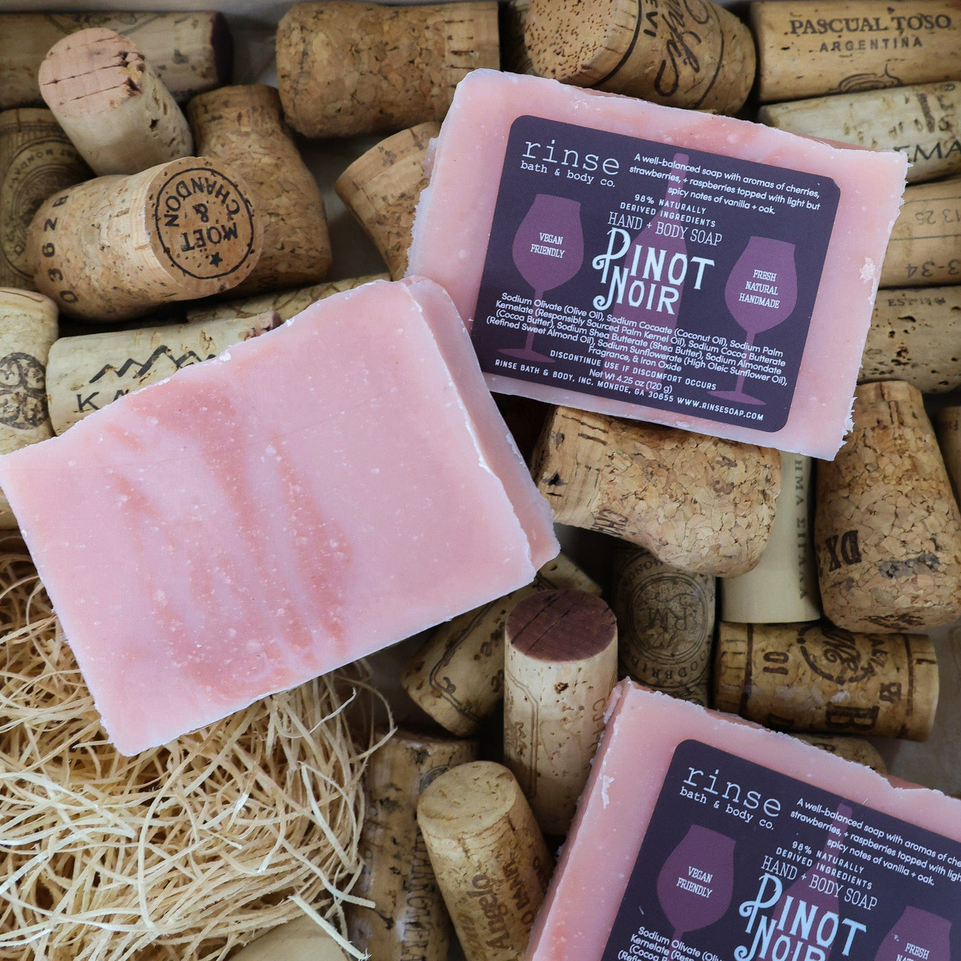 Rinse Pinot Noir handmade natural bar soap - moisturizing and gentle - alternate angle