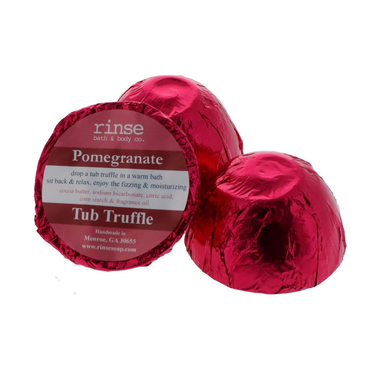 bath bomb in Pomegranate by Rinse Bath & Body - detail view