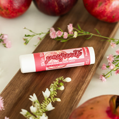 solid lotion stick in Pomegranate by Rinse Bath & Body - detail view