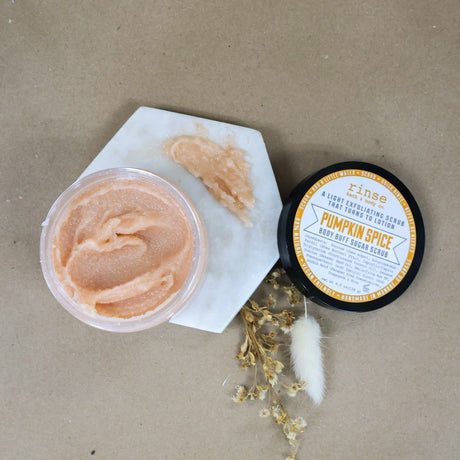 Handmade Pumpkin Patch natural sugar scrub - naturally derived - alternate angle