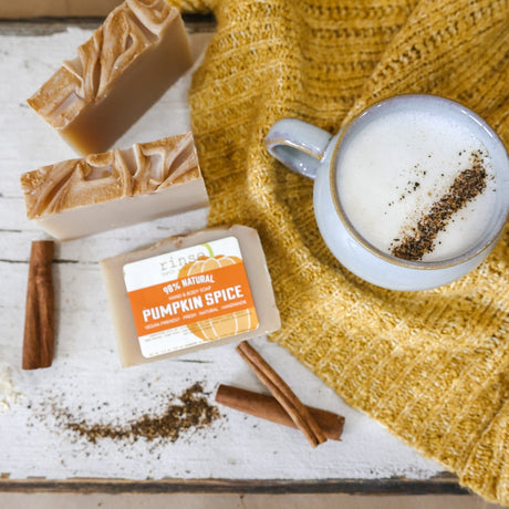 Pumpkin Spice handmade natural bar soap from Rinse - paraben-free since 2003 - alternate angle