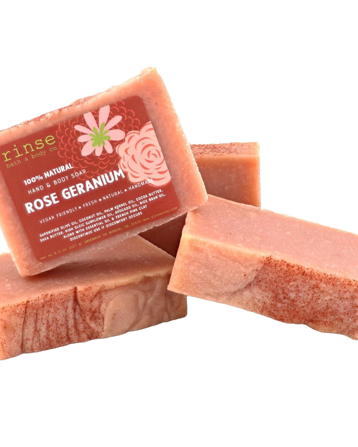 Handmade Rose Geranium handmade natural bar soap - naturally derived