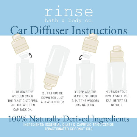 Rinse Rosemary Mint natural car air freshener - long-lasting scent - detail view