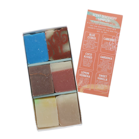 Tester - Soap Sampler Box (6 half bars) from Rinse - family-made since 2003 - detail view