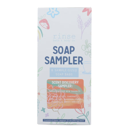 Tester - Soap Sampler Box (6 half bars) by Rinse Bath & Body - texture close-up