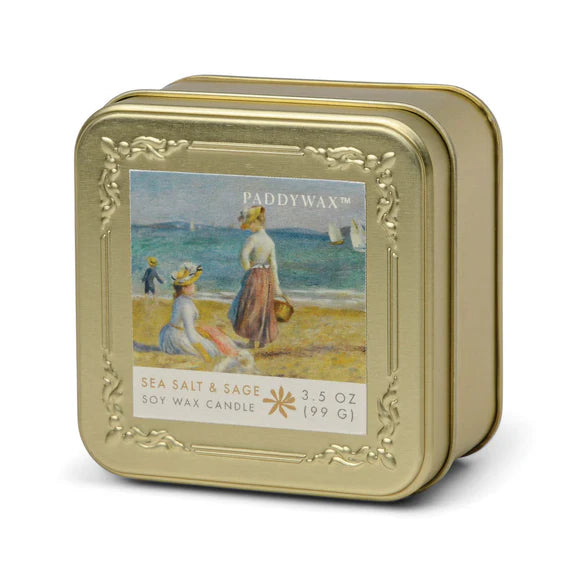 Sea Salt & Sage Soy Wax Impressionist Tin Candle - 3.5oz from Rinse - family-made since 2003