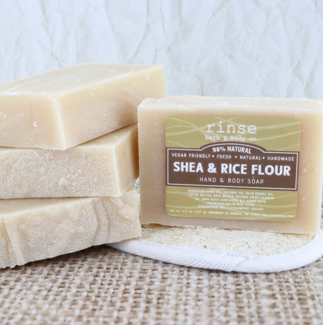 Natural handmade natural bar soap | Shea Rice Flour | Rinse Bath & Body Co. - alternate angle
