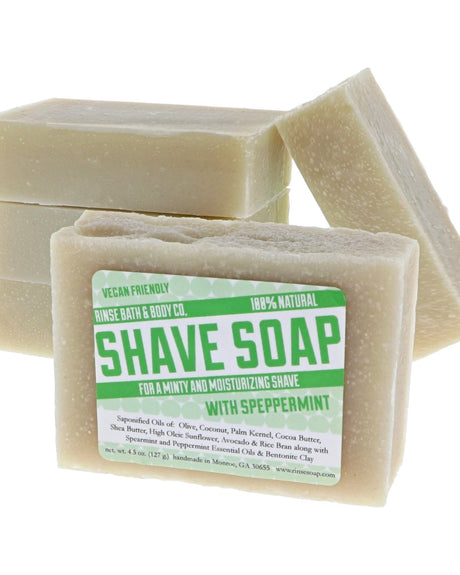 Speppermint Shave handmade natural bar soap from Rinse - paraben-free since 2003