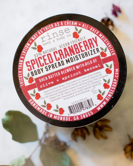 natural body lotion in Spiced Cranberry by Rinse Bath & Body - alternate angle — 4:5 card crop