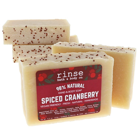 handmade natural bar soap in Spiced Cranberry by Rinse Bath & Body